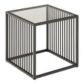 Strington Side Table in Black with Glass Top