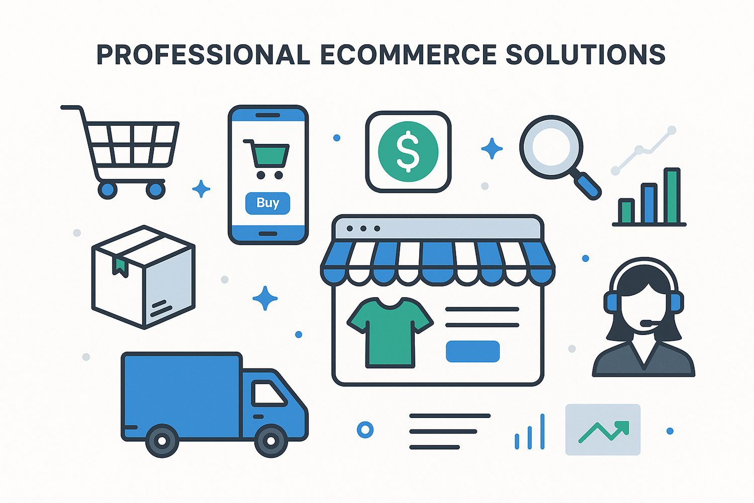 ecommerce solutions white background
